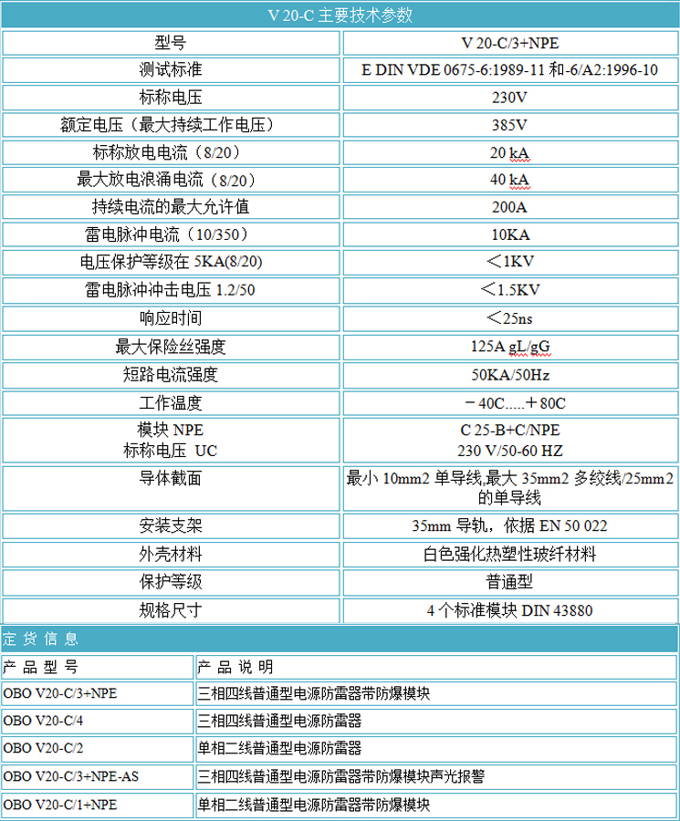 V20-C产品参数